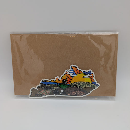 Handmade By Jessica M. Vinyl Stickers Kentucky Farm